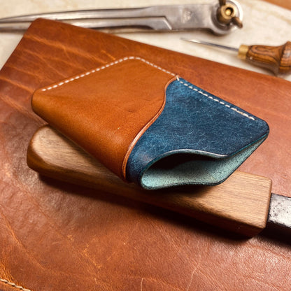 Card Wallet - Blue / Cognac